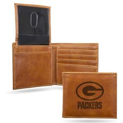 Green Bay Packers Laser Engraved Billfold Wallet - Slim Design