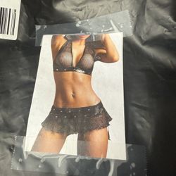 Black Mesh Intimate Set
