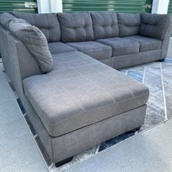 FREE DELIVERY || Grey Polyester L Sectional Sofa || FREE INSTALL