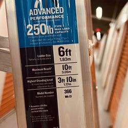 Great Price !!!Werner Advanced Performance Ladder 6 Ft 250 Lbs Maximum Load