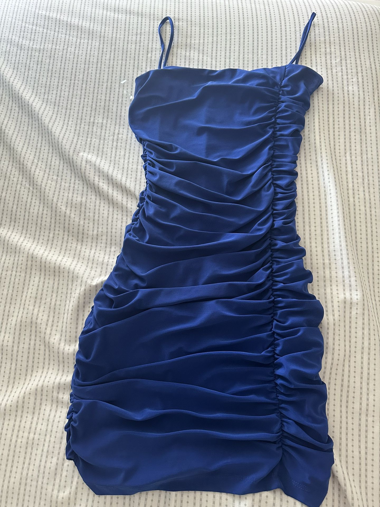 Blue ruffled dress