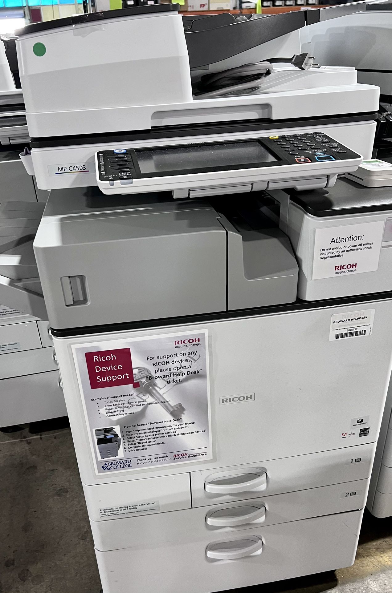 Ricoh Multifunction Printer MP C 4503 All In One Color 