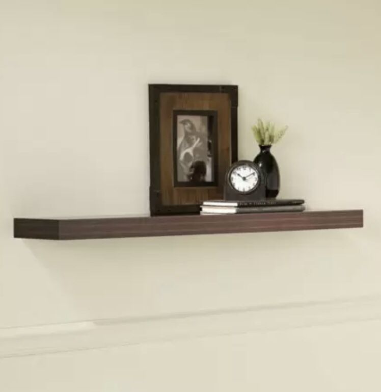 New Set of 2 42 inch Floating Shelves  Color Espresso 42 inches Each New in Box   Retail $69 each 