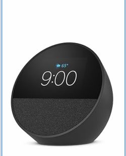 Amazon Echo Spot (newest model), Great for nightstands, offices and kitchens, Smart alarm clock, Designed for Alexa+, Black