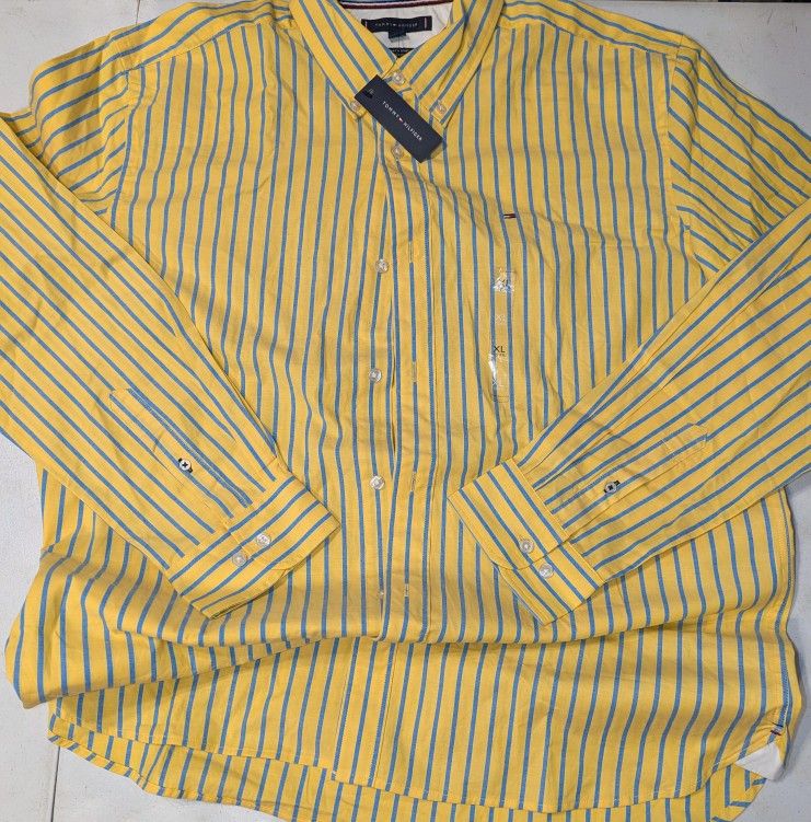 *NEW* Men's XL Full Button Down Tommy Hilfiger Long Sleeve Shirt