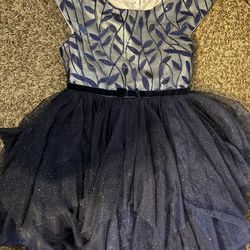 Girls Size 7 Sparkly Blue Dress