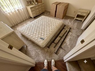 FREE - Stern & Foster Queen Mattress, Mattress Box and Metal Frame