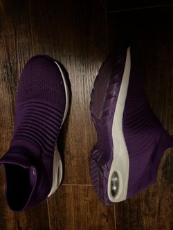 Size 10 Purple and White slide on Tennis shoes