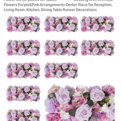 $80 Brand New BloomTrend Flower CenterCenterpifor Tables - 9 Pack Wedding Arch Artificial Flowers Purple&Pink Arrangements Center Piece for Reception,