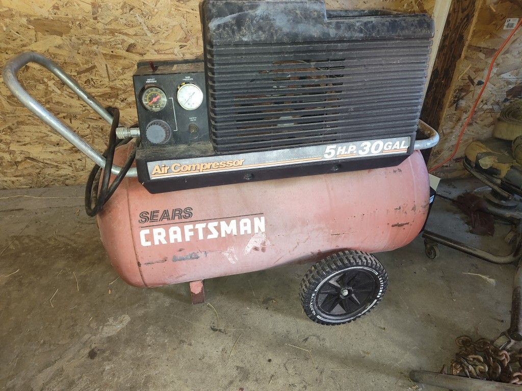 220 Five Horse Air Compressor Craftsman Works Perfect