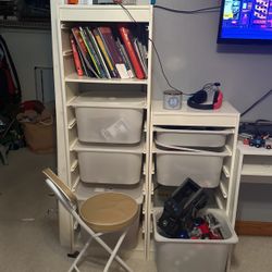 Tv and bookshelfs