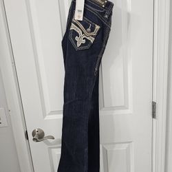 Rock Revival Jeans Size 24 Bootcut Fleur De Lis Flap Pocket NWT