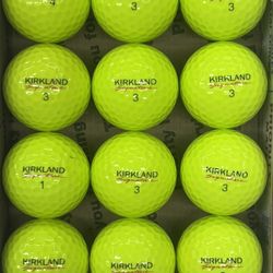 12 Kirkland Yellow Golf Balls 5/4a Lot D275