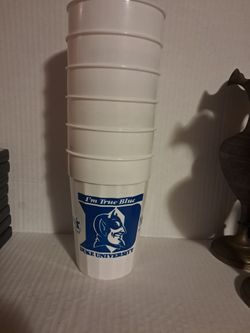 Vintage 1990s Hardee's Duke Blue Devil  Plastic Drinking Cups 