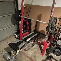 Olympic Bench Press With Bar And Plates 