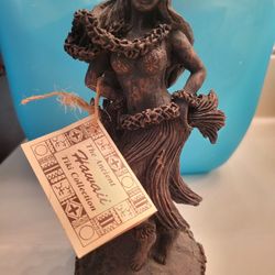 Vintage Hula Dancer Tiki Collection Statue 6 3/4" H Figure