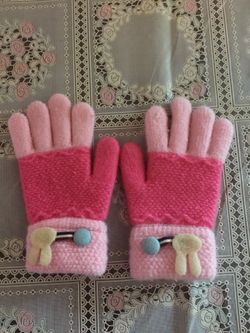 Cute warm kid winter glove girl 3T