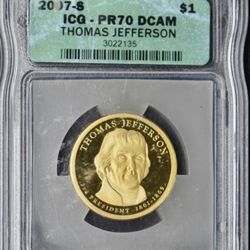 2007-S Thomas Jefferson $1 - PR70 DCAM