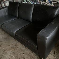Free IKEA Black Leather Sofa 7’