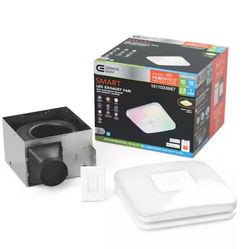 Commercial Electric Smart LED Exhaust Fan With Humidity Sensing  and Bluetooth Speaker