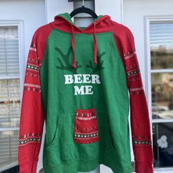 Spencer's Beer Me Christmas Hoodie Sweatshirt, Size M (Unisex)