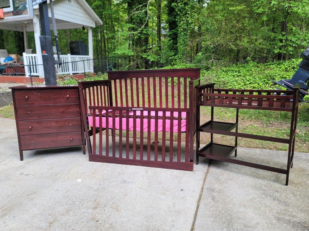 Baby Bed, Dresser,and Changing table