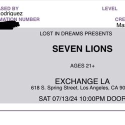 (2) Seven Lions Tickets