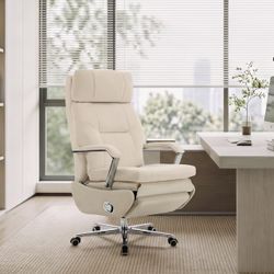 Brand New HUBSON 360° Swivel Big and Tall Velvet Executive Office Chairs, Beige