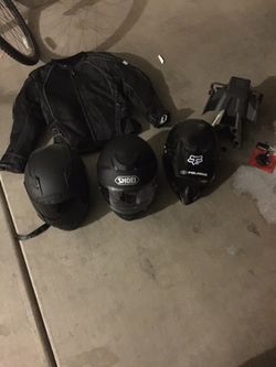 Small women's motorcycle helmets and jacket