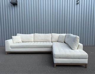 Modern Fabric Sectional, Cream