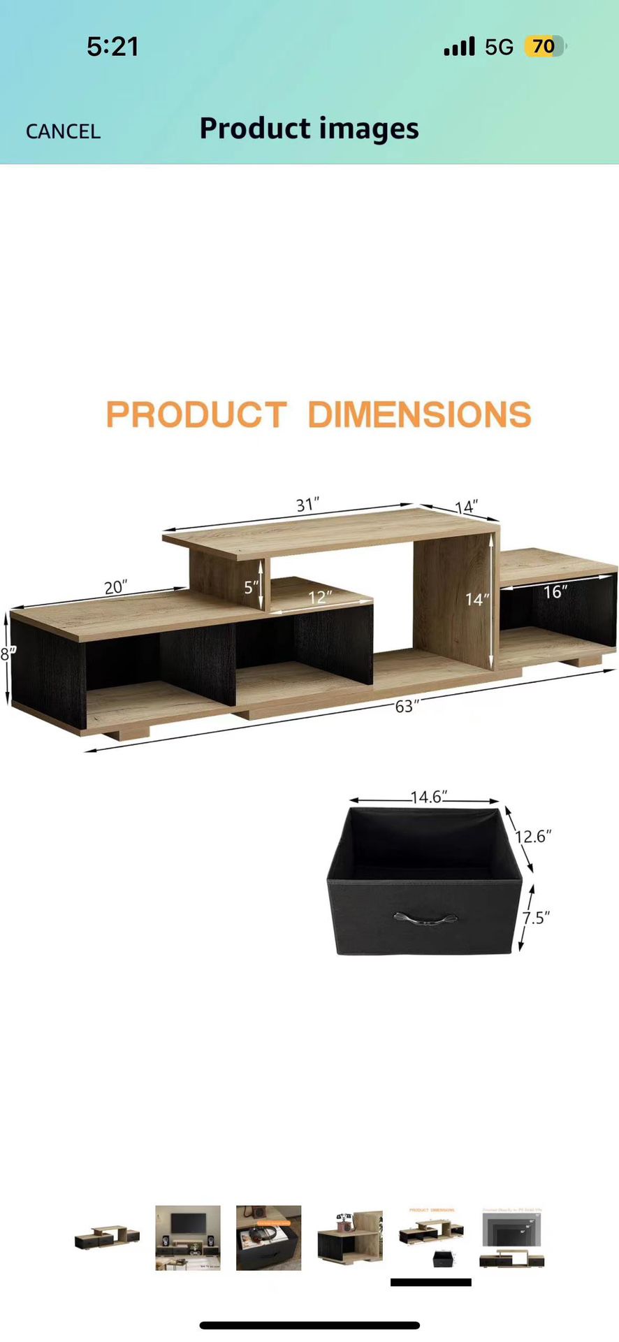 Black TV Stand for 32/55/65/70 inch TV, Entertainment Center for Video Gaming, Modern Television Stands with Storage Drawers, Media Center for Living 