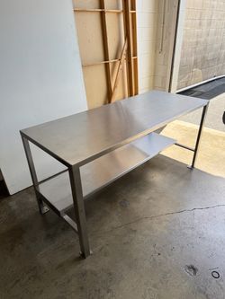 Uline Stainless Steel Commercial Work Table with Shelf