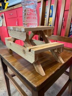 Cedar picnic table for squirrels/animals Cedar picnic table for squirrels/animals