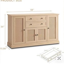 Buffet natural wood color brand new in box