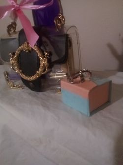 Beautiful Petite Clear Purse Filled With New Items Plus Gorgeous Artisan Ring 