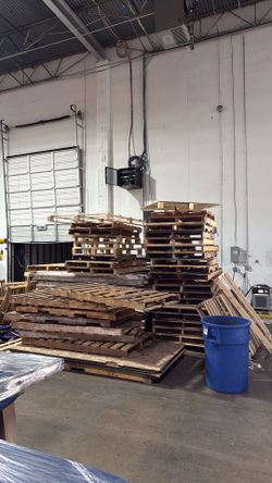 Pallets and cardboard