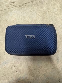 Tumi Blue Hard Shell Zip Pouch