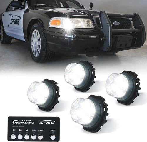 Emergency Vehicle 4 Bulb Strobe Light Kit w/ Multi-Pattern Switch!