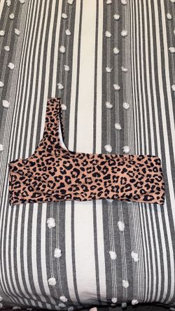 Leopards Print One Shoulder Bikini Top