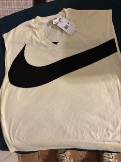 Nike V-Neck Sweater Vest Cream With Swoosh men’s size 2XL (Hard To Find!!!)