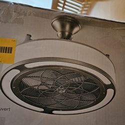 22 Inch Enclosed Ceiling Fan With LED Lights & Remote- New In The Box