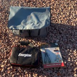 Deluxe Emergency Car Kit / Roadside Preparedness Bundle - BRAND NEW jumper cables and knife/tool kit