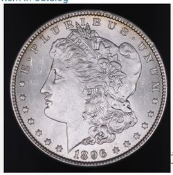 1896 GEM BU MORGAN SILVER DOLLER