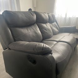 reclining couch sofa leather