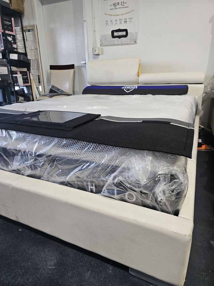 Queen Leather Floor Sample Bed Frame