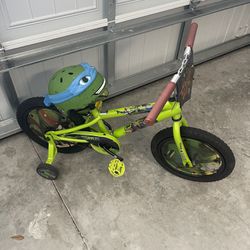 Kids Ninja Turtles Bike With Training Wheels 