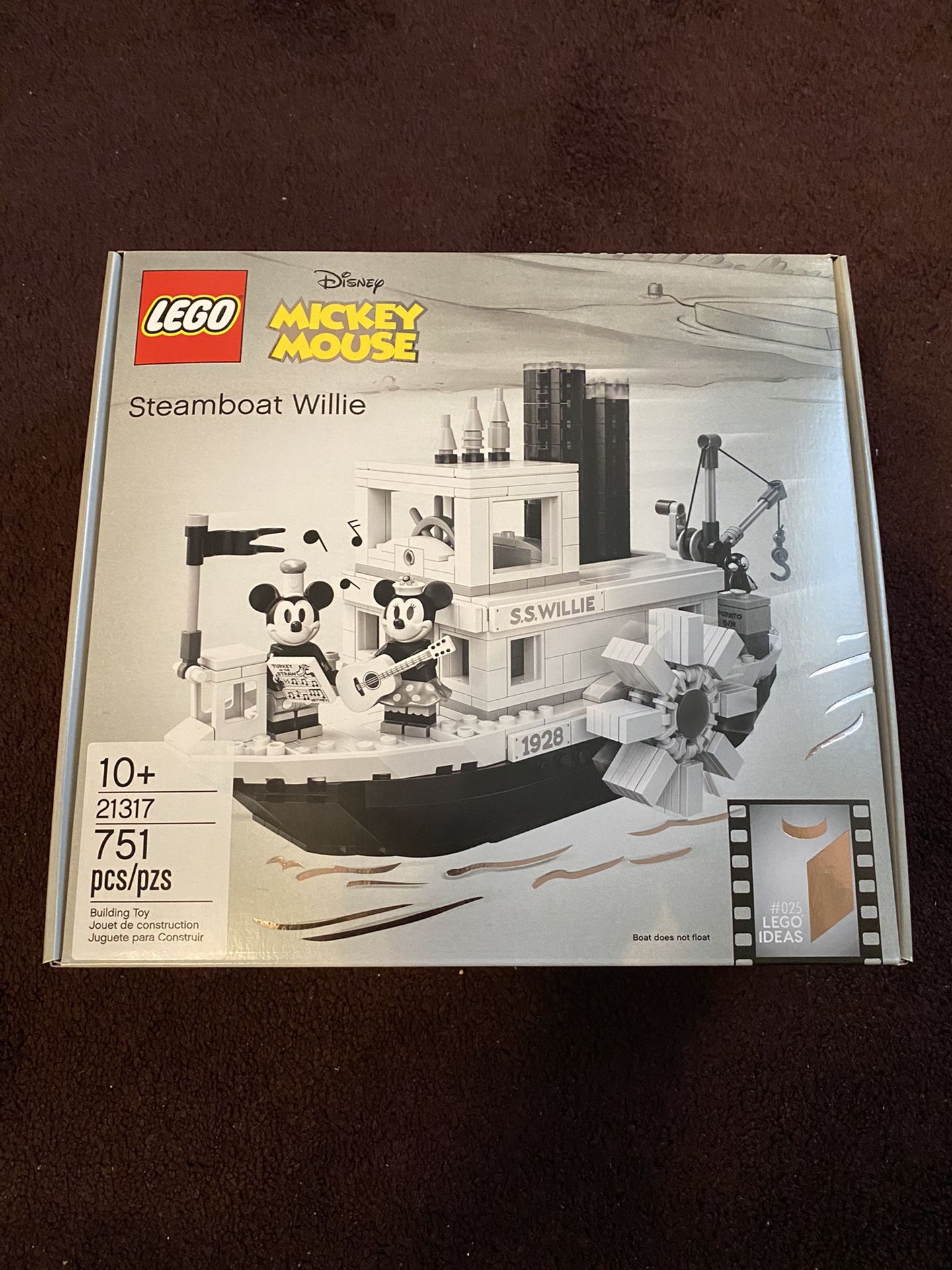 LEGO Disney Mickey Mouse Steamboat Willie (21317) Factory Sealed