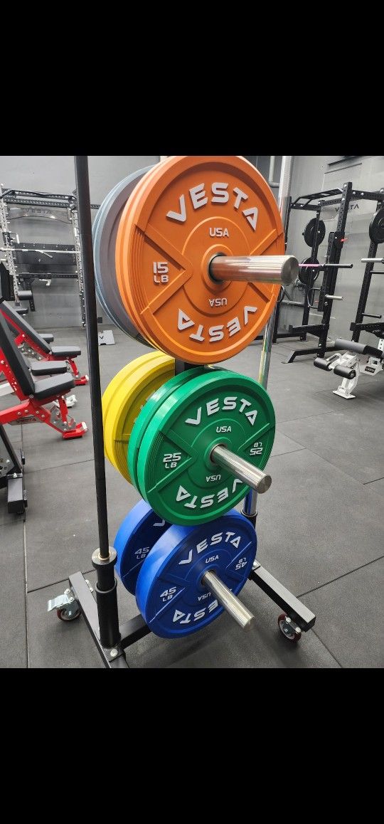 ๐ต๐ก๐ข๐ โช๏ธ COMPLETE COLOR BUMPER PLATES WEIGHT SET ( BRAND NEW IN THE BOX)