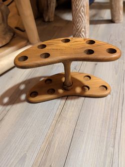 Wooden Two-Tier Pen and Pencil Holder Stand