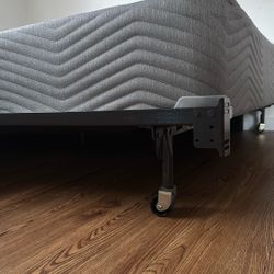 Queen Bed size - Metal frame with Mattress Foundation with Fabric Cover, Heavy duty